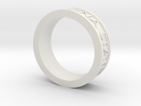 Basic Ring Size 7.5 ASU 2010 in White Natural Versatile Plastic