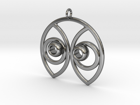 abstract owl in Fine Detail Polished Silver