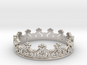 Queens crown ring in Rhodium Plated Brass