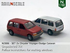 SET 2x Chrysler Voyager (N 1:160) in Smooth Fine Detail Plastic