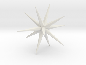 01. Great Pentakis Dodecahedron - 1 Inch - V1 in White Natural Versatile Plastic