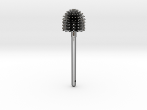 Toilet Brush in Fine Detail Polished Silver