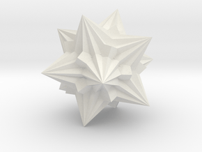03. Great Triakis Icosahedron - 1 Inch in White Natural Versatile Plastic
