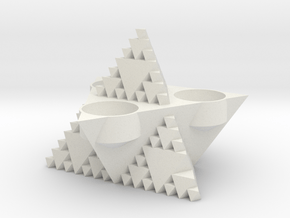 Inverse tetrahedron tlight holder in White Natural Versatile Plastic