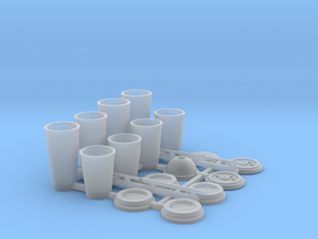 Coffee and Soda Cups in 1/12 scale in Tan Fine Detail Plastic