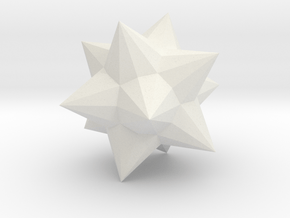 05. Small Stellapentakis Dodecahedron - 1 Inch in White Natural Versatile Plastic