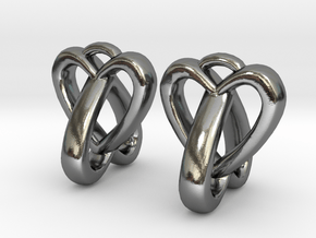 Interlocked Heart Earrings in Polished Silver