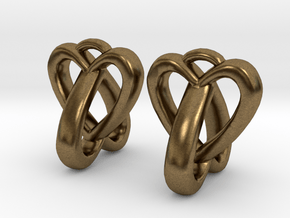 Interlocked Heart Earrings in Natural Bronze
