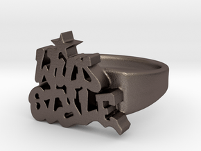 Wild Style ring in Polished Bronzed-Silver Steel