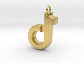 TikTok Pendant or Charm in Polished Brass