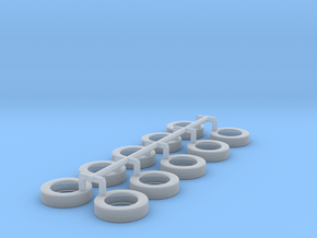1/64 Scale tire for tag axle wheel in Smooth Fine Detail Plastic