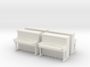 Piano (x4) 1/87 in White Natural Versatile Plastic