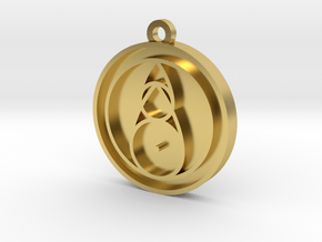 Owl House Fire Glyph Pendant in Polished Brass