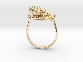 Egyptian Cat Ring, Variant 3, Sz. 4-13 in 14K Yellow Gold: 9 / 59