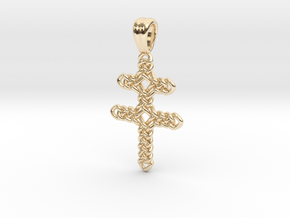 Patriarchal cross AKA Cross of Lorraine [Pendant] in 14K Yellow Gold
