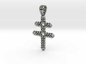 Patriarchal cross AKA Cross of Lorraine [Pendant] in Polished Silver