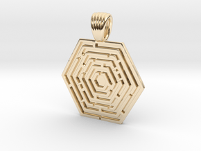Hexa maze [pendant] in 14K Yellow Gold