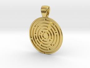 Circle Maze [pendant] in Polished Brass