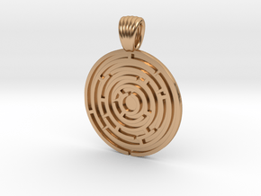 Circle Maze [pendant] in Polished Bronze