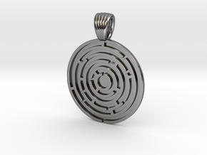 Circle Maze [pendant] in Polished Silver