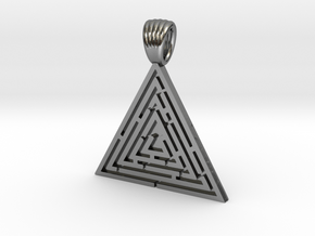 Triangle maze [pendant] in Polished Silver