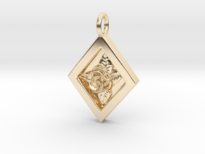 Diamond rose pendant  in 14K Yellow Gold