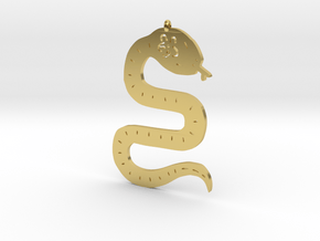 Chinese zodiac SNAKE sign pendant in Polished Brass