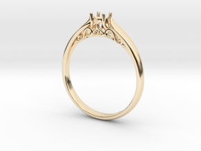 Filigree engagement ring  in 14K Yellow Gold