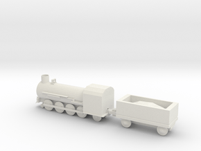 Steam train with coal car in White Natural Versatile Plastic