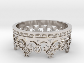 Prince crown ring in Rhodium Plated Brass