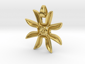 Flower power ! [pendant] in Polished Brass