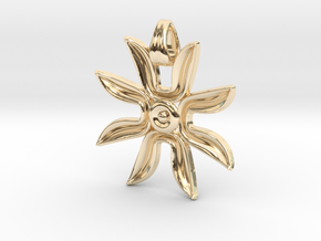 Flower power ! [pendant] in 14k Gold Plated Brass