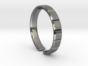 Tile square ring [openring] in Polished Silver