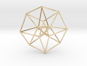 Sacred Geometry: Toroidal Hypercube 38mmx1mm in 14K Yellow Gold