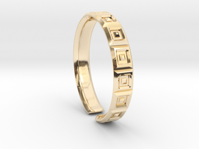 Double squared ring [openring] in 14K Yellow Gold
