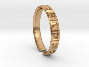 Double squared ring [openring] in Polished Bronze