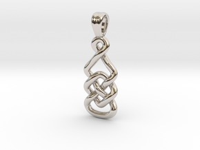 Marquise knot [pendant] in Rhodium Plated Brass