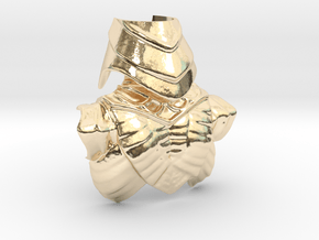 King Hssss Snake form Back Armor & Helmet (Joined) in 14k Gold Plated Brass