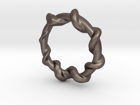 Snake Ring in Polished Bronzed-Silver Steel