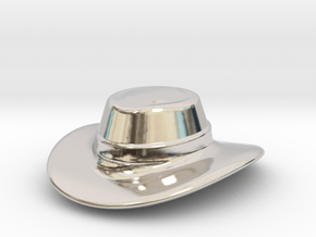 CowBoy hat for classics action figures in Rhodium Plated Brass