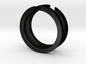 Modern Ring|Minimalist|Statment Ring|Silver&BlkMet in Matte Black Steel: 5.75 / 50.875