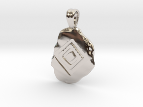 Squares Symbol [pendant] in Rhodium Plated Brass