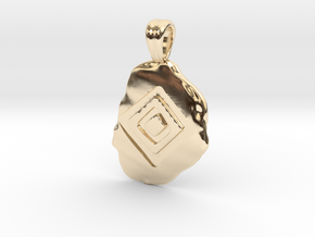 Squares Symbol [pendant] in 14k Gold Plated Brass