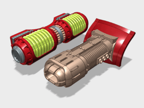 Phobos Battle Tank: Plasma Cannon Turret Weapon in Tan Fine Detail Plastic