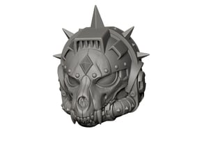 Zealot Wolf Skull Helm 7" scale in Tan Fine Detail Plastic