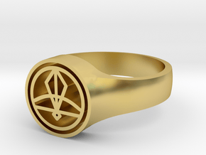 Owl House Ice Glyph Ring (Small) in Polished Brass: 5 / 49