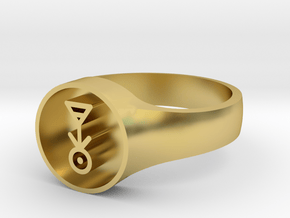 Owl House Plant Glyph Ring (Small) in Polished Brass: 5 / 49