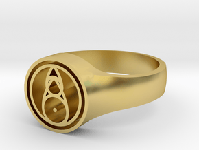 Owl House Fire Glyph Ring (Small) in Polished Brass: 5 / 49