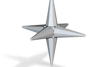 01. Tetradyakis Hexahedron - 1 inch V1 in Tan Fine Detail Plastic