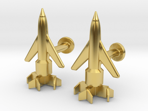 Thunderbird 1 Cufflinks in Polished Brass